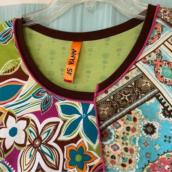 Anya SF Y2K Floral Graphic Pattern Mix Top Sz Medium - Picture 2 of 7